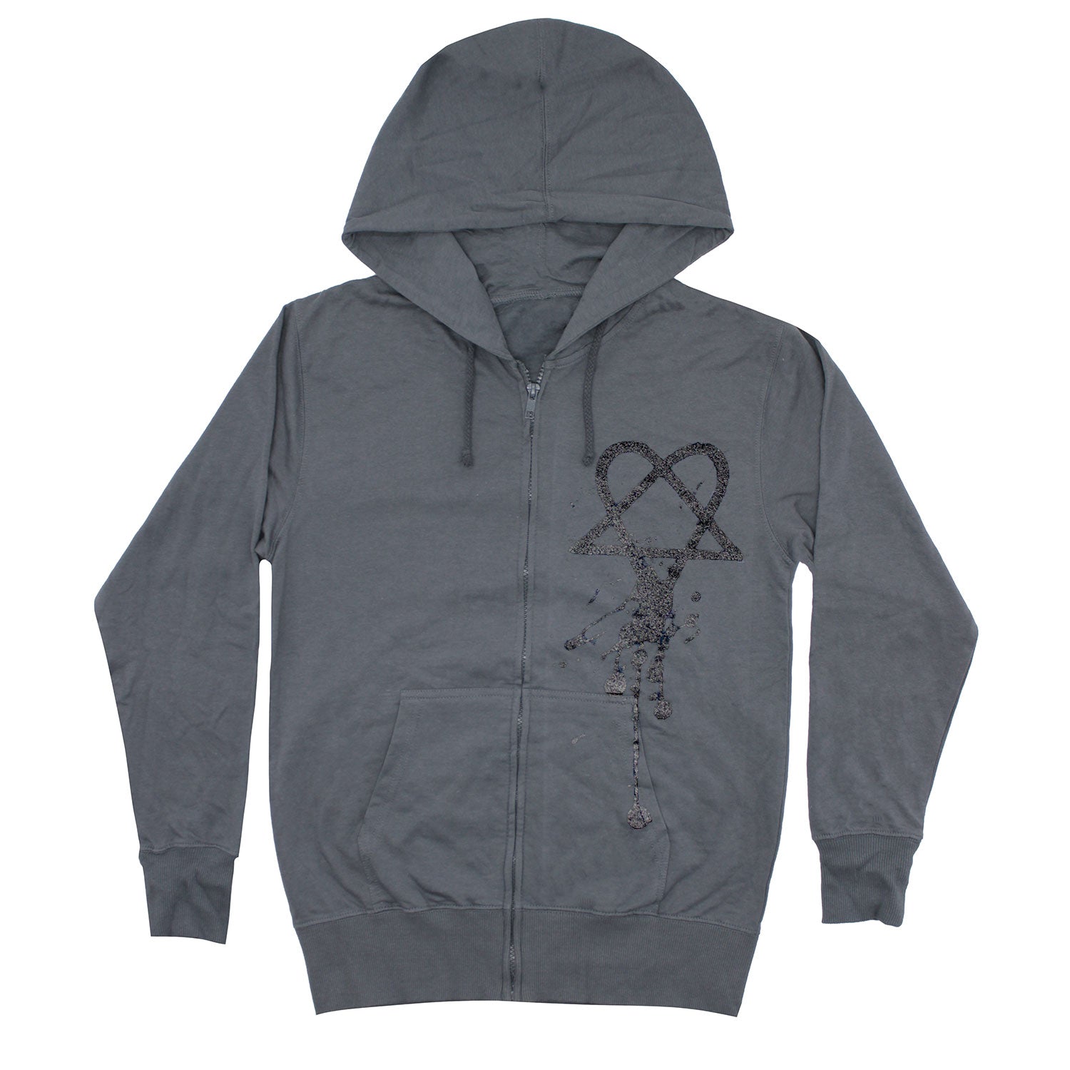 Dripping Logo Zippered Hooded Sweatshirt