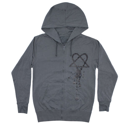 Dripping Logo Zippered Hooded Sweatshirt