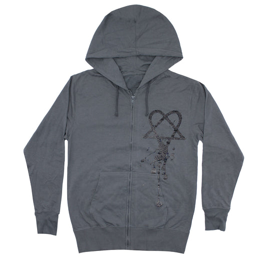 Dripping Logo Zippered Hooded Sweatshirt