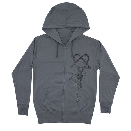 Dripping Logo Zippered Hooded Sweatshirt