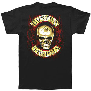 Pocket Flame Boston Massholes Skull T-shirt