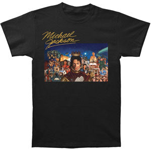 Michael Jackson Gold Crowned Signature Logo Above Michael T-shirt