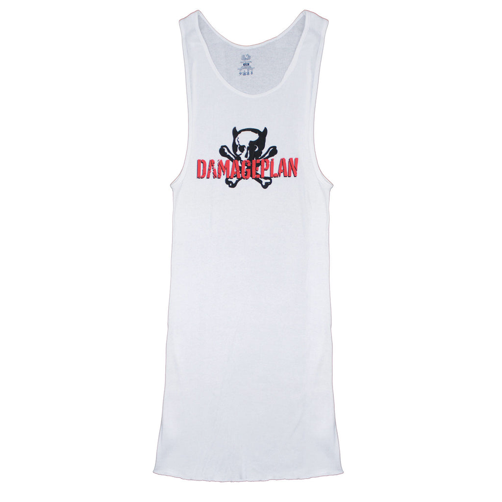 Damage Plan Logo Extra Long Body Ribbed Tank Top Junior Top | Damage ...