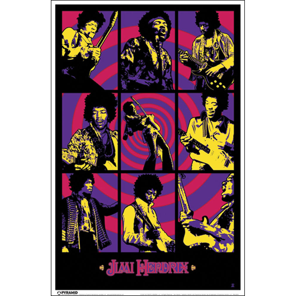 Jimi Hendrix Purple Haze Montage Poster Print Front