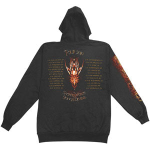 Blind Guardian Red Dragon Zippered Hooded Sweatshirt Back