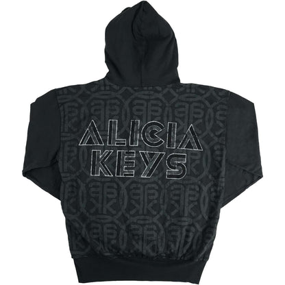 AK Logo Ragged Edged Stitched Zip Up Zippered Hooded Sweatshirt