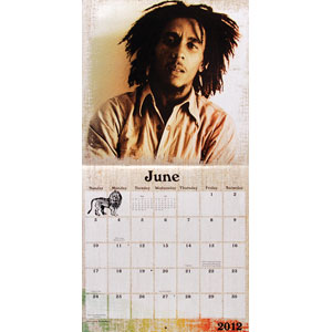 Bob Marley Calendar Back