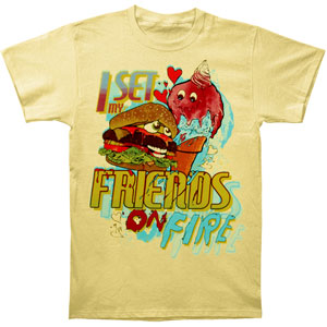 I Set My Friends On Fire Burger Cream Slim Fit T-shirt Front