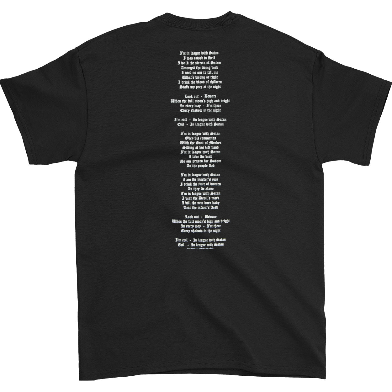 Venom In League With Satan T-shirt Back