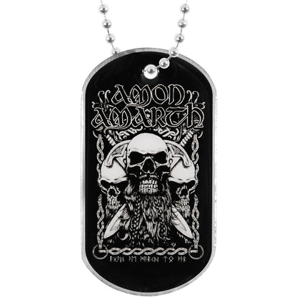 Amon Amarth Bearded Skull Dog Tag Necklace Front