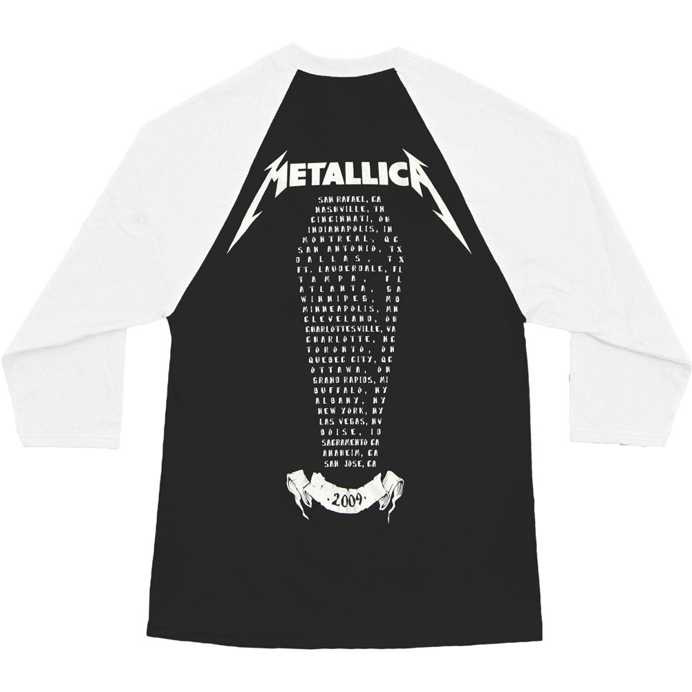 Metallica Seek & Destroy 09 (San Rafael) Raglan Baseball Jersey Back