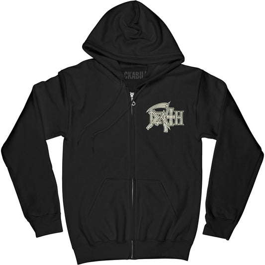 Death Human Zippered Hooded Sweatshirt Front