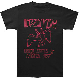 Led Zeppelin US 77 Red Outline T-shirt