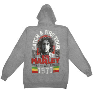 Bob Marley Manchester Tour Zip Hoodie Zippered Hooded Sweatshirt Back