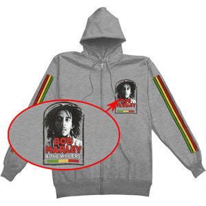 Bob Marley Manchester Tour Zip Hoodie Zippered Hooded Sweatshirt Front