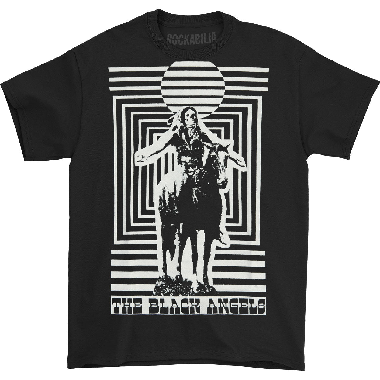 Black Angels Horse Rider Black T-shirt Front