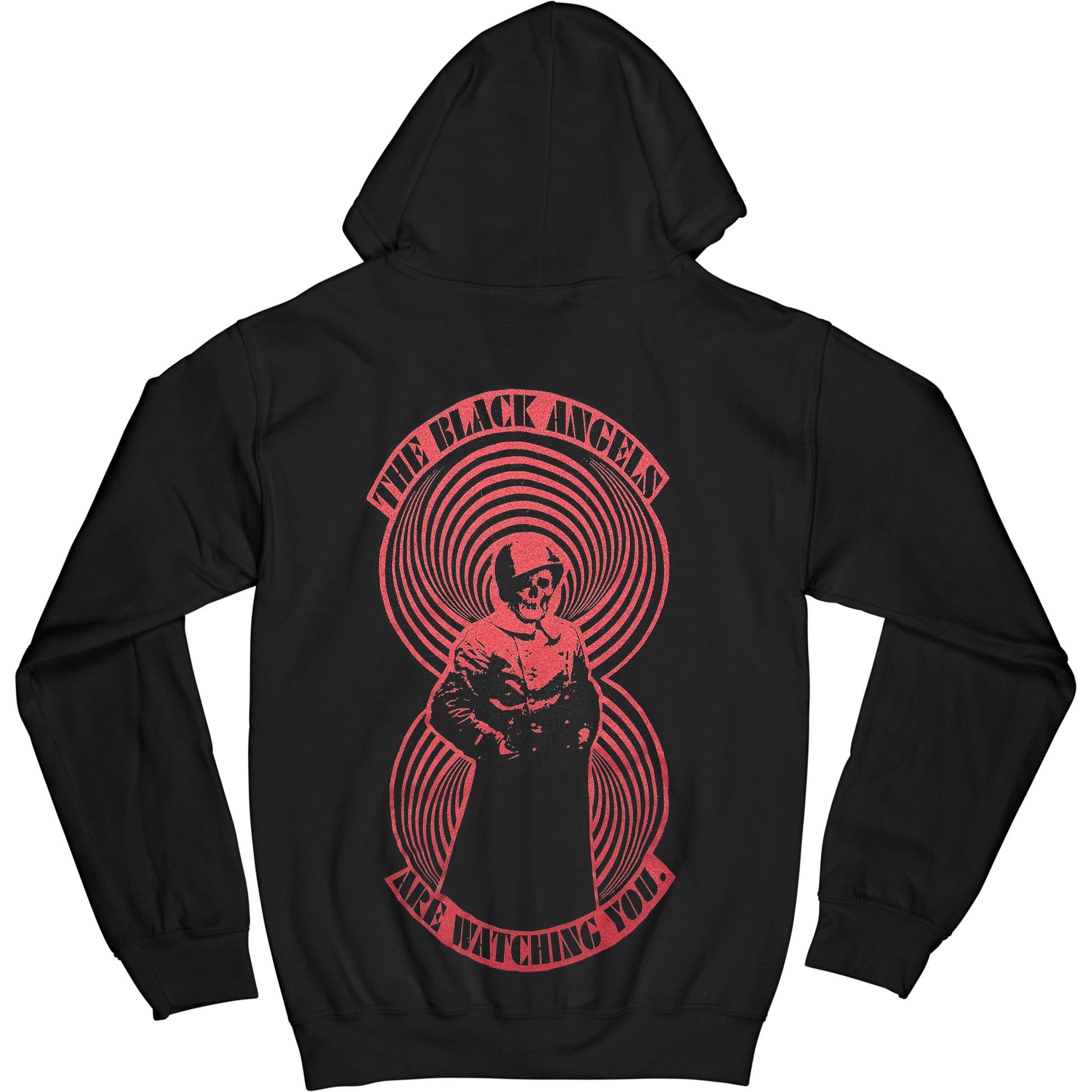 Black Angels Zippered Hooded Sweatshirt Back