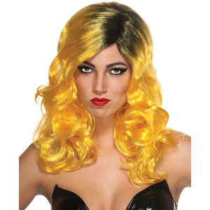 Lady Gaga Yellow Tour Wig Costume Accessory Front