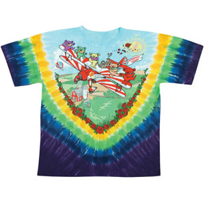 Grateful Dead Bi-Plane Bears Tie Dye T-shirt Front