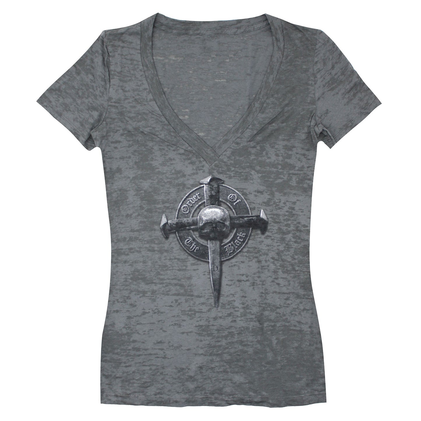 Cross Burnout Tee (Very Thin Fabric) V-Neck Tissue Junior Top