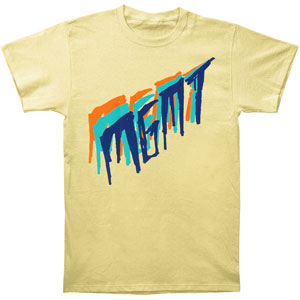 MGMT Tri-Color Scratch On Yellow Slim Fit T-shirt Front