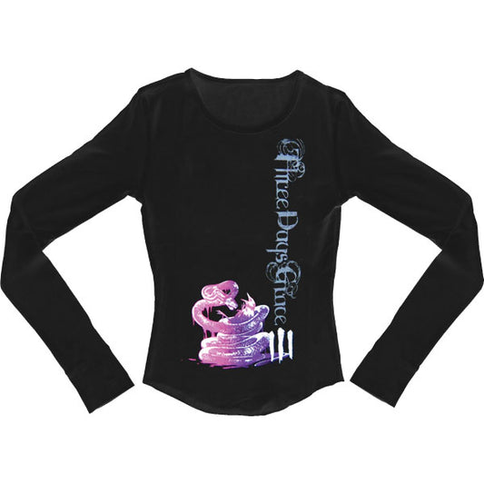 Snake Bite Fashion V-Neck Top  Long Sleeve