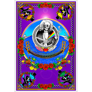 Grateful Dead Deadheads Across Golden Gate Bridge Blacklight Front