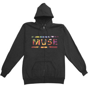 Muse Overlay Zippered Hooded Sweatshirt