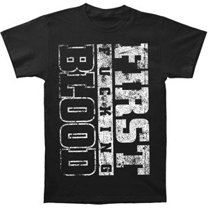 First Blood Block Letters T-shirt Front
