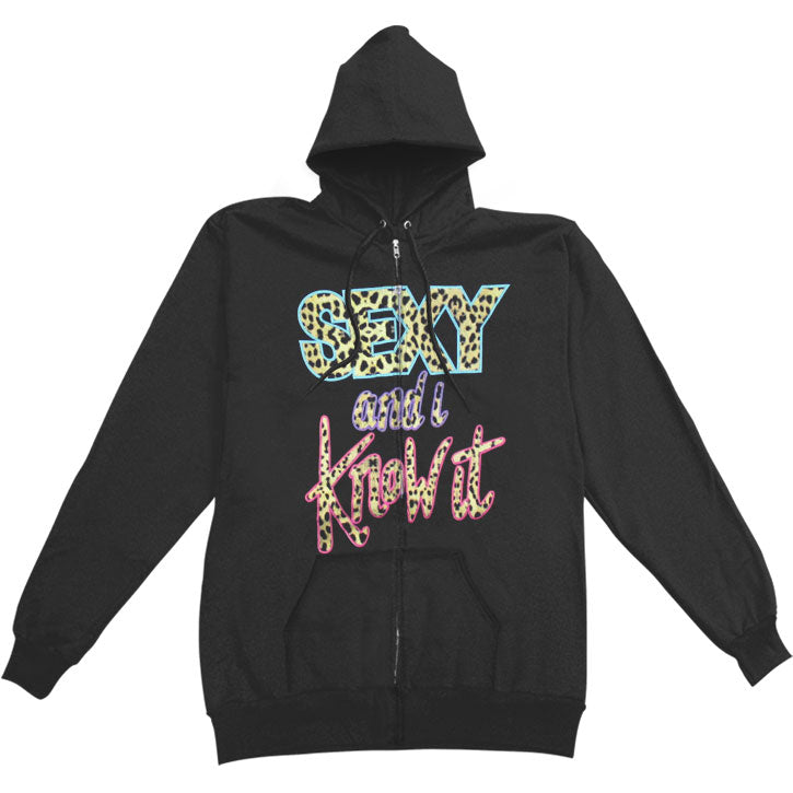Sexy & I Know It Zippered Hooded Sweatshirt