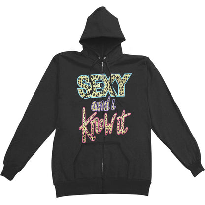 Sexy & I Know It Zippered Hooded Sweatshirt
