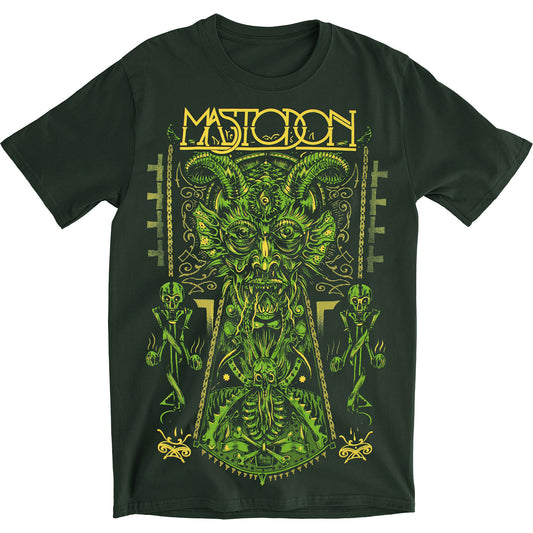 Mastodon Devil On Hunter Green T-shirt Front