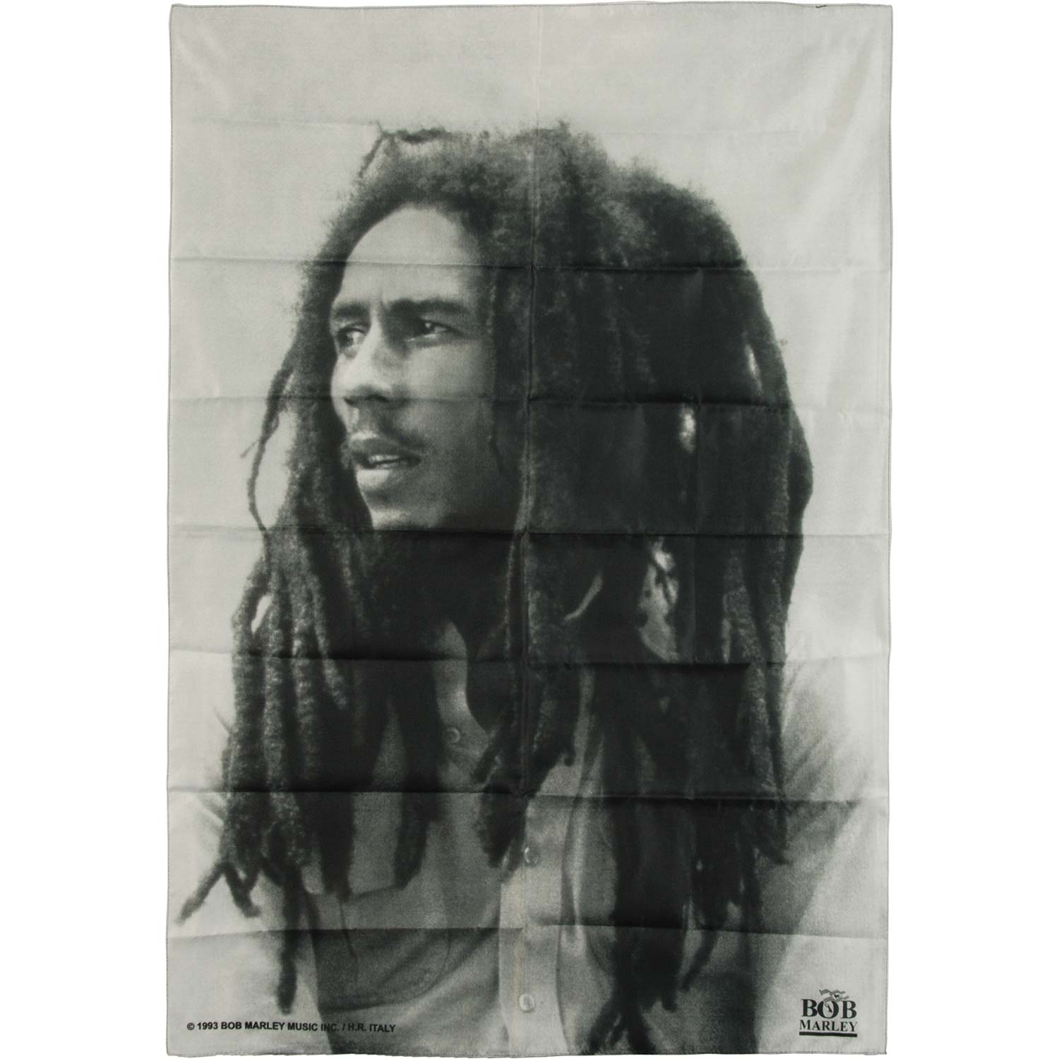 Bob Marley BW Portrait Poster Flag Front