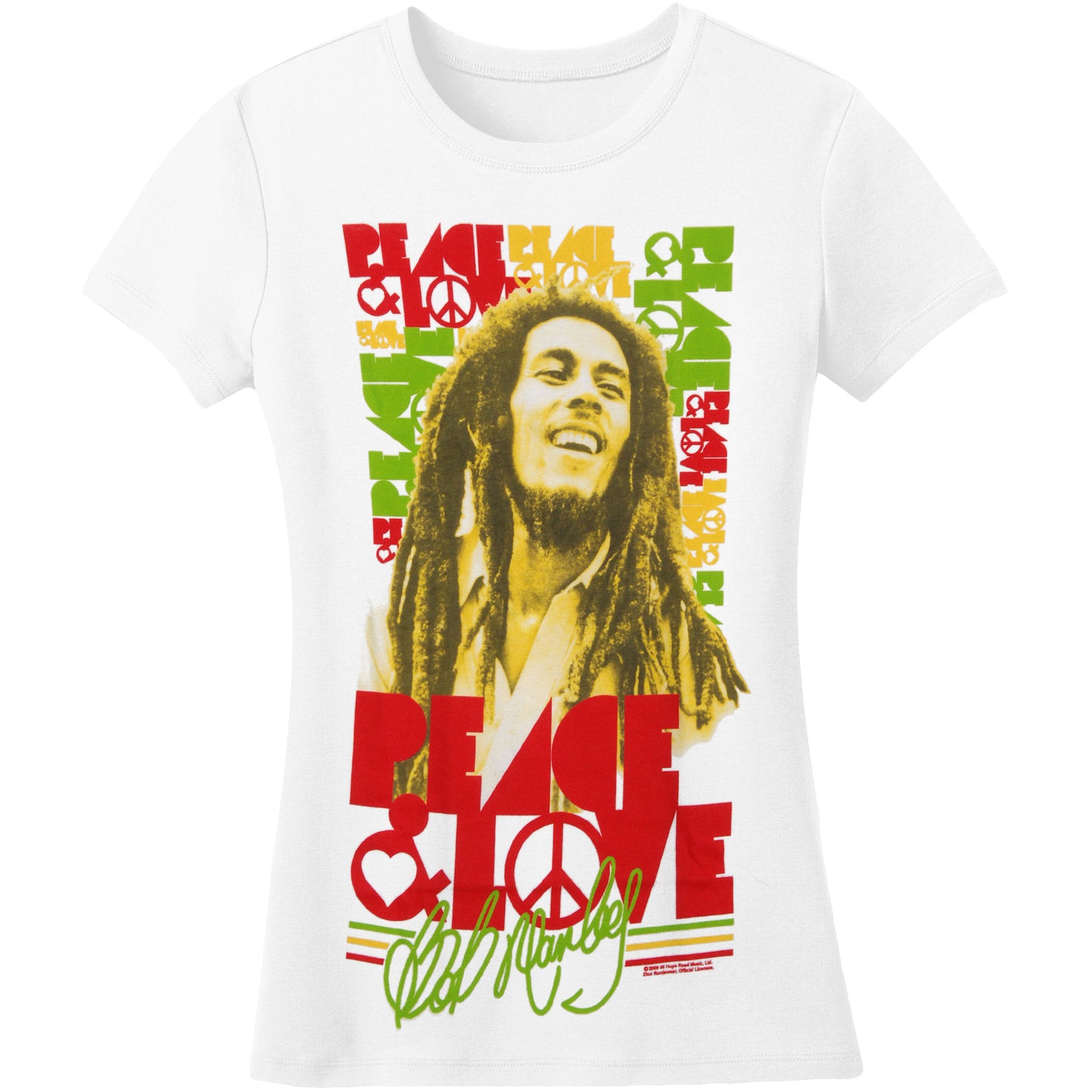 Bob Marley Peace & Love Soft Junior Top Front