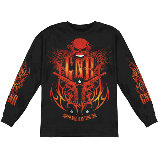 Guns N Roses Flames Long Sleeve Front