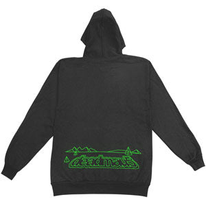 Green Outline Zippered Hooded Sweatshirt