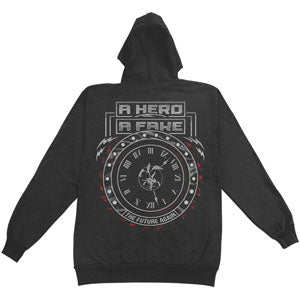 A Hero A Fake The Future Again Zippered Hooded Sweatshirt Back