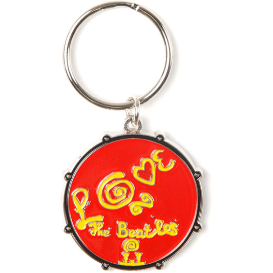 Beatles Love Drum Metal Key Chain Front