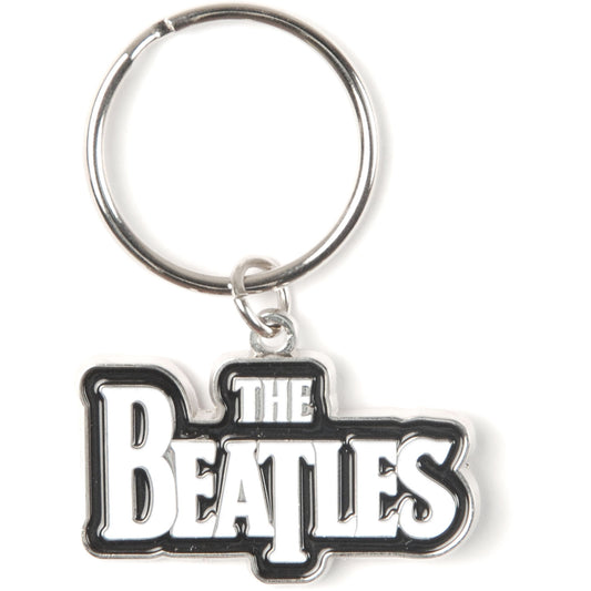Beatles Drop T Logo (White) Metal Key Chain Front