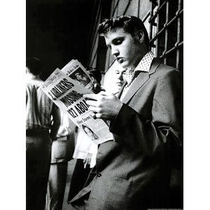 Elvis Presley Reading Sundary Mirror Domestic Poster Front