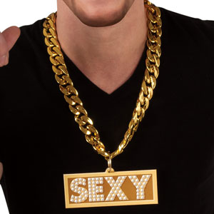 LMFAO Sexy Chain Necklace Costume Accessory Front