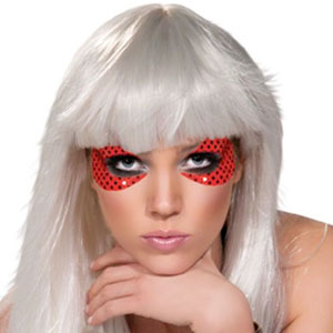 Lady Gaga Lady Gaga Red Glitter Eyepieces Costume Accessory
