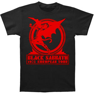 Black Sabbath Europe 1975 T-shirt Front
