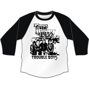 Thin Lizzy Trouble Boys Raglan Baseball Jersey Front