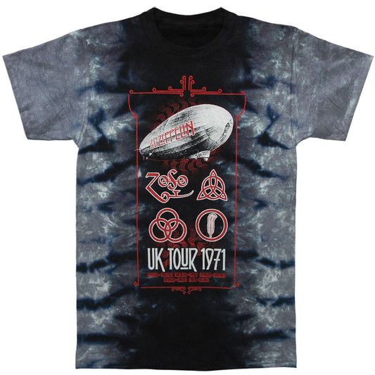 Led Zeppelin UK Tour 1971 Tie Dye T-shirt Front