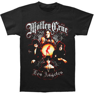 Motley Crue Fire Girl And Band Slim Fit T-shirt Front