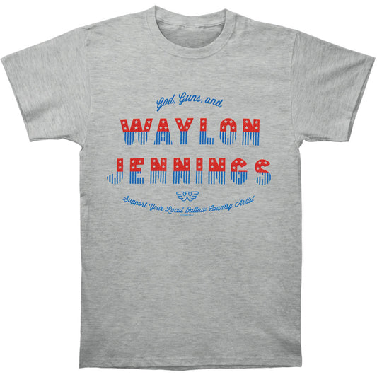 Waylon Jennings God, Guns And Wayland T-shirt Front