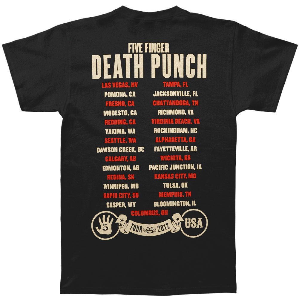 Five Finger Death Punch Capitalist 2012 Tour T-shirt Back