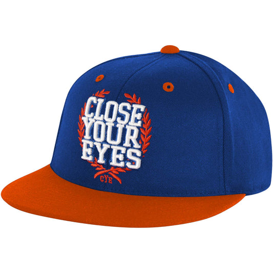 Close Your Eyes Blue And Orange Baseball Cap Front