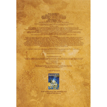 Iron Maiden Back In Time 2008 Postergram Tour Book Back